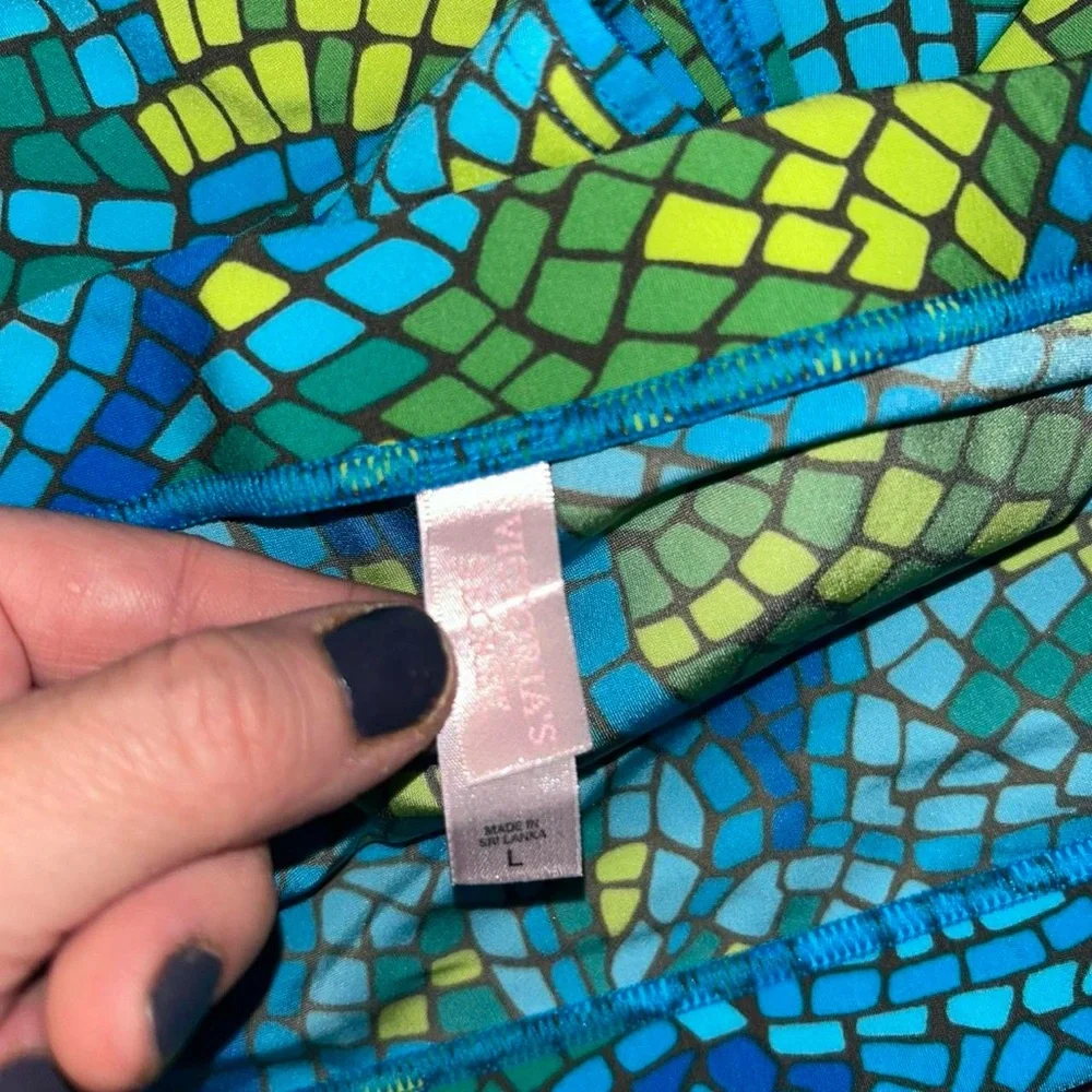 Victoria's Secret Blue and Green Mosaic Skirt swim skirt - Picture 5 of 7